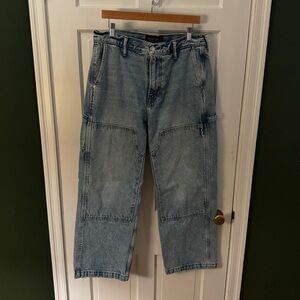 Abercrombie & Fitch Baggy Rigid Denim Workwear Light Wash Jeans